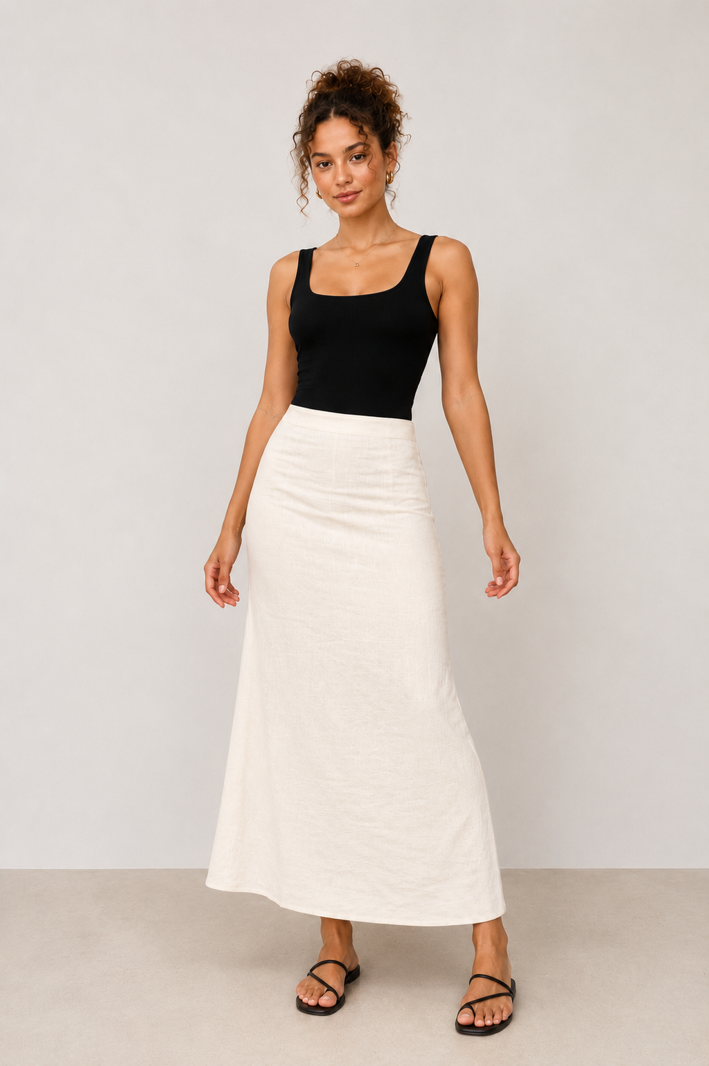 Linen Midi Skirt