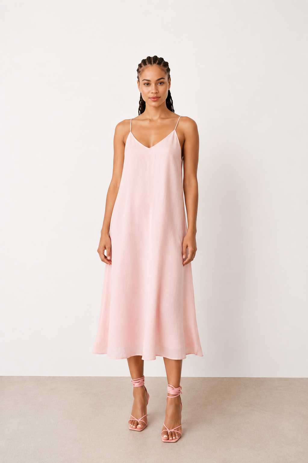 Linen Spaghetti Strap Dress