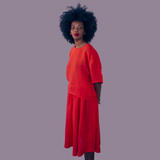 Sheer Red Linen skirt (Copy)