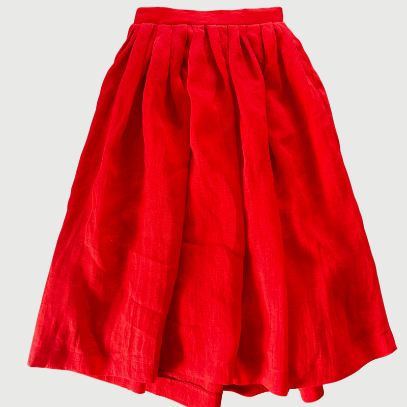 Sheer Red Linen skirt (Copy)