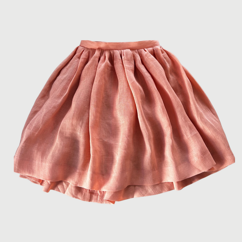 Light Coral Linen Skirt