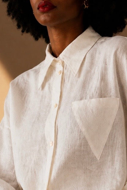 Linen Button Down Long Sleeve Shirt