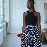 Custom High Waist Black & White Circle Skirt