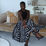 Custom High Waist Black & White Circle Skirt