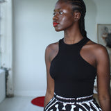 Custom High Waist Black & White Circle Skirt