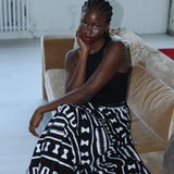 Custom High Waist Black & White Circle Skirt