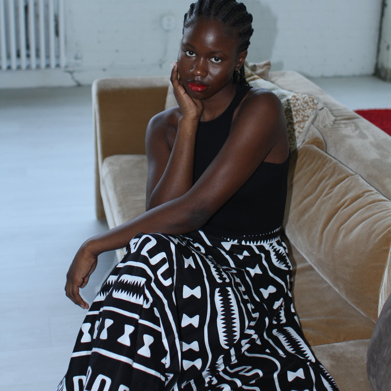 Custom High Waist Black & White Circle Skirt