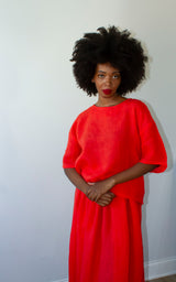 Red Linen T-Shirt