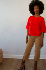Red Linen T-Shirt