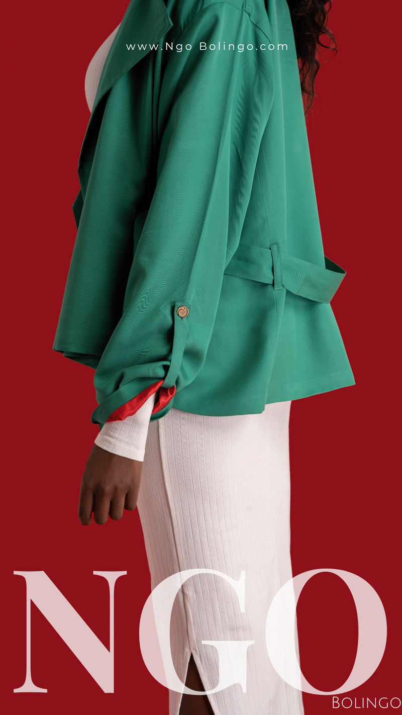 Green Short Trench Coat