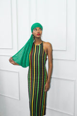 Backless Striped Linen Dress
