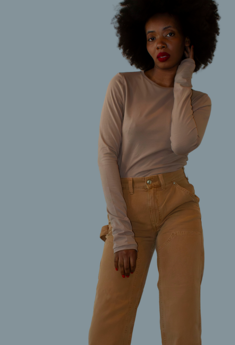 Taupe Long Sleeve Bodysuit