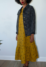 Black Printed Denim Jacket