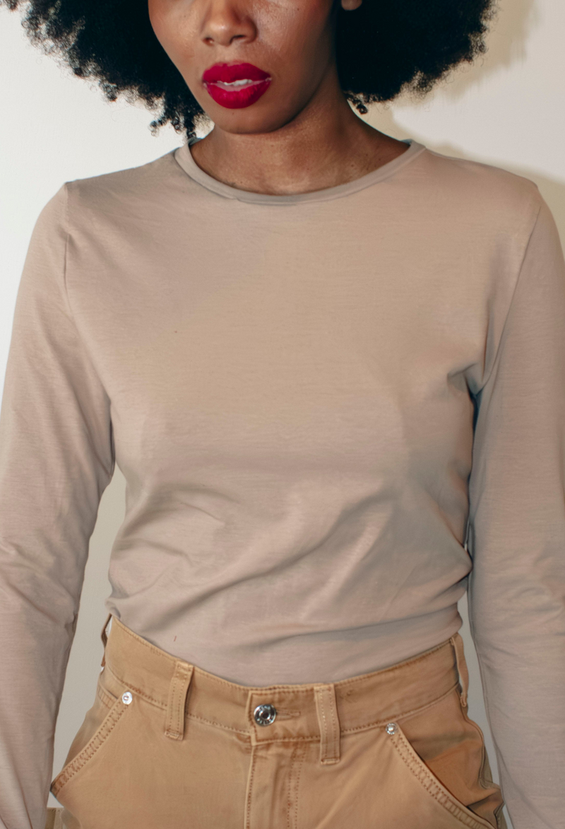 Taupe Long Sleeve Bodysuit